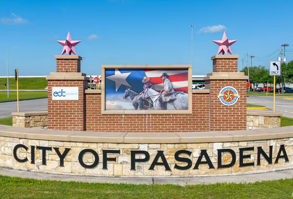 City of Pasadena Texas entrance monument — family law attorney Houston TX serving Pasadena