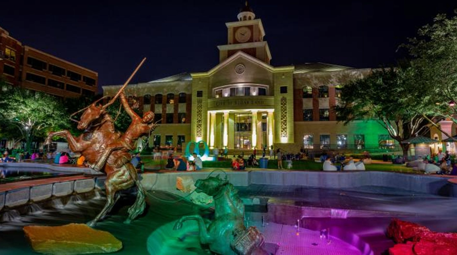 City of Sugar Land Texas town hall equestrian fountain — family law attorney Sugar Land TX